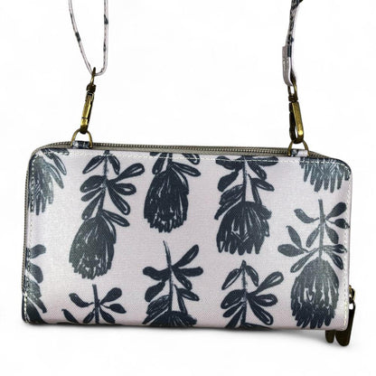 GREY Cotton Road PVC Cellphone Sling Wallet with PROTEA Print
