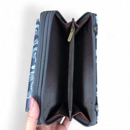 GREY Cotton Road PVC Cellphone Sling Wallet with WINDMILLS