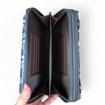 GREY Cotton Road PVC Cellphone Sling Wallet with WINDMILLS