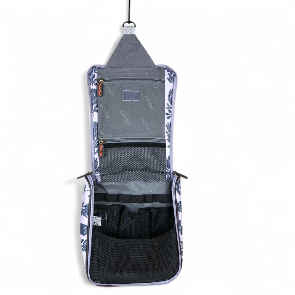 GREY Cotton Road PVC Hanging Vanity Bag with PROTEAS
