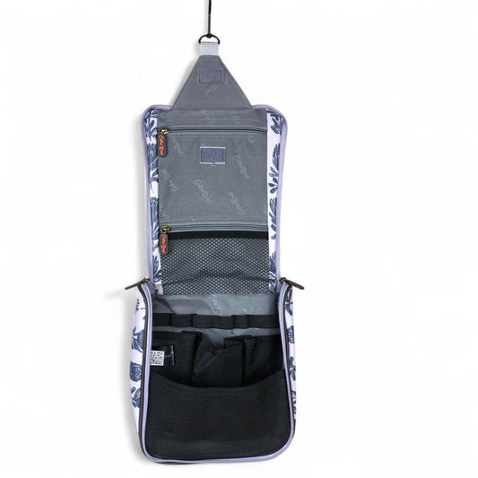 GREY Cotton Road PVC Hanging Vanity Bag with PROTEAS