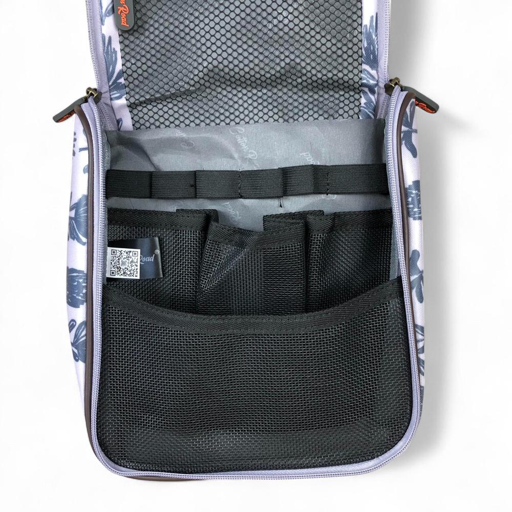 GREY Cotton Road PVC Hanging Vanity Bag with PROTEAS