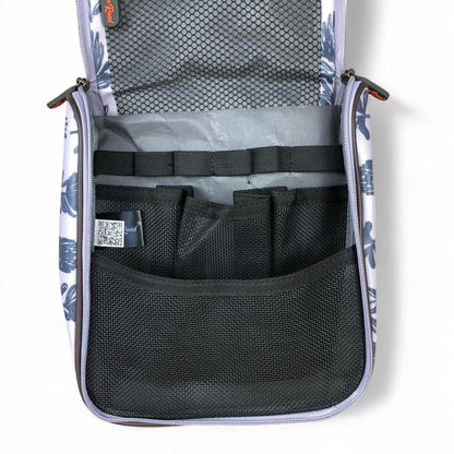 GREY Cotton Road PVC Hanging Vanity Bag with PROTEAS