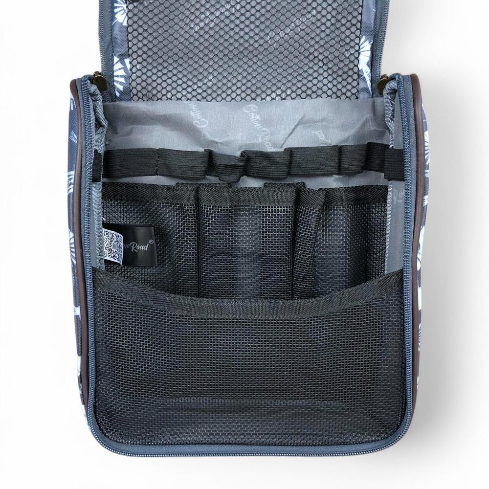 GREY Cotton Road PVC Hanging Vanity Bag with WINDMILLS
