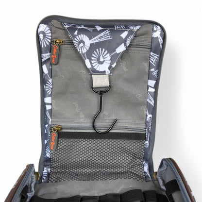 GREY Cotton Road PVC Hanging Vanity Bag with WINDMILLS