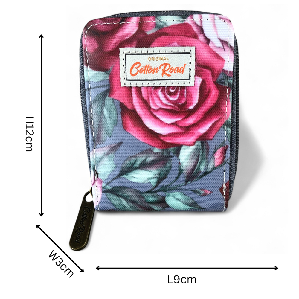 GREY FLORAL PVC Cotton Road Card Holder