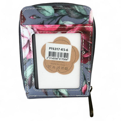 GREY FLORAL PVC Cotton Road Card Holder