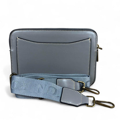 GREY PU Leather Cotton Road Sling Bag with FLORAL Panel