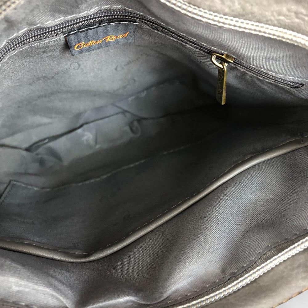 GREY PU Leather Cotton Road Sling Bag with FLORAL detailing