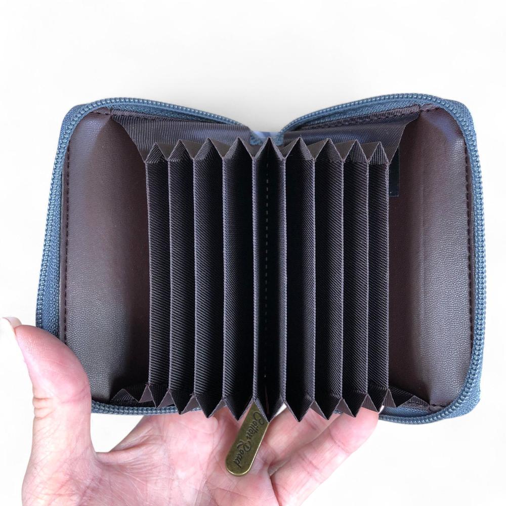 GREY PVC Cotton Road Card Holder with PAISLEY Print