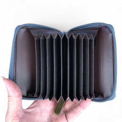 GREY PVC Cotton Road Card Holder with PAISLEY Print