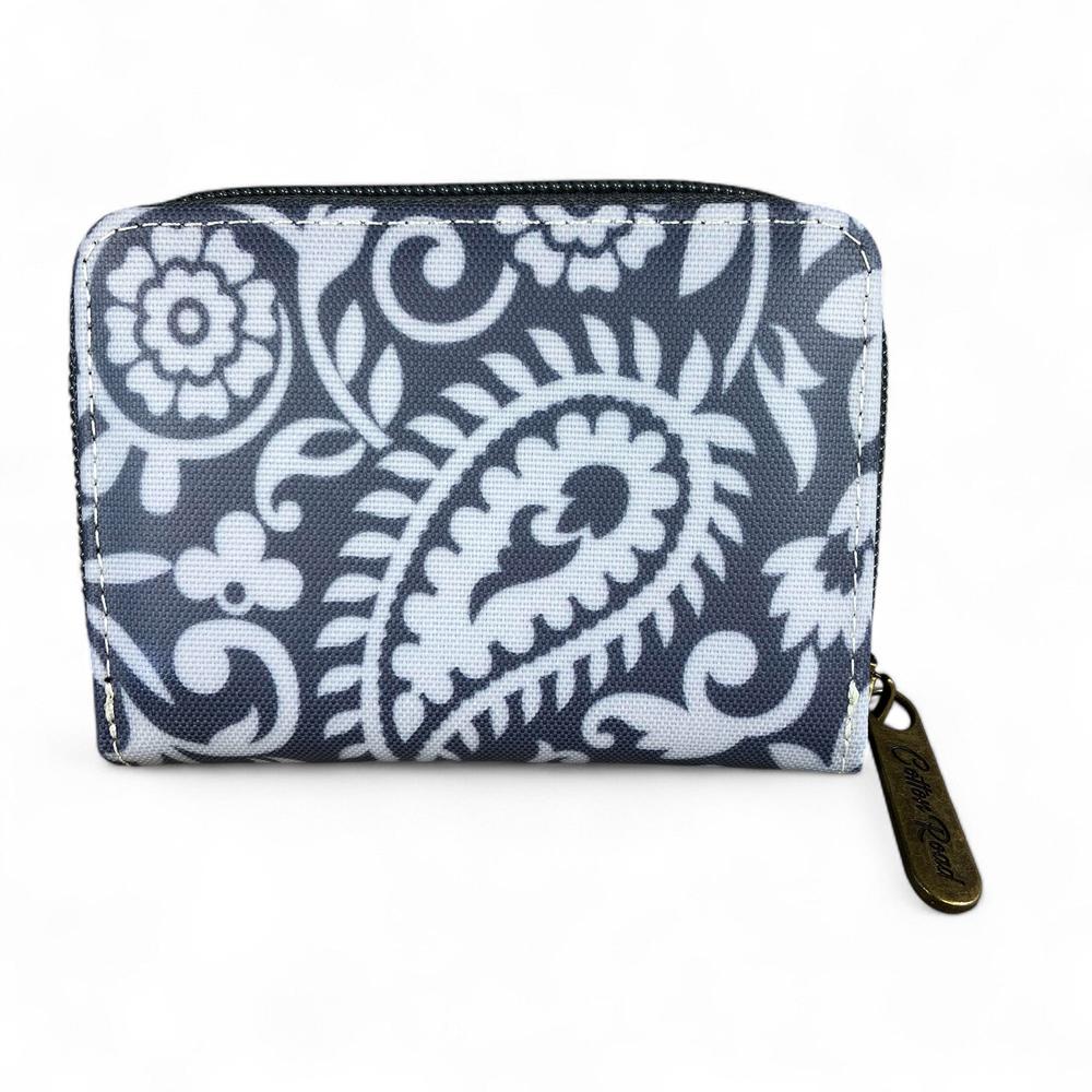 GREY PVC Cotton Road Card Holder with PAISLEY Print