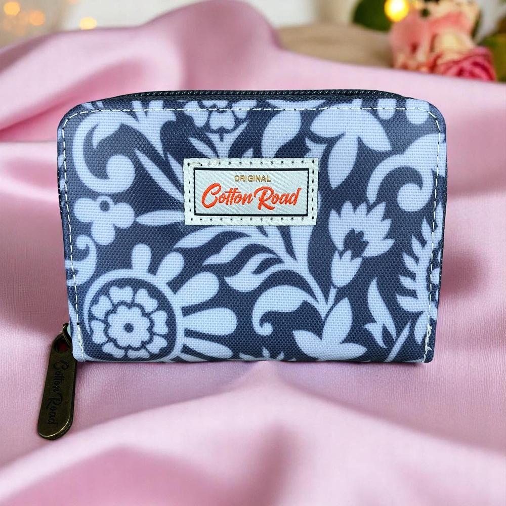 GREY PVC Cotton Road Card Holder with PAISLEY Print