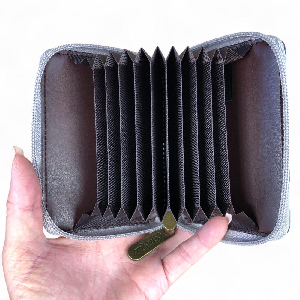 GREY PVC Cotton Road Card Holder with WINDMILLS