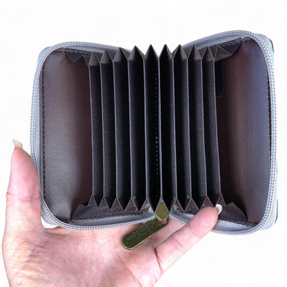 GREY PVC Cotton Road Card Holder with WINDMILLS