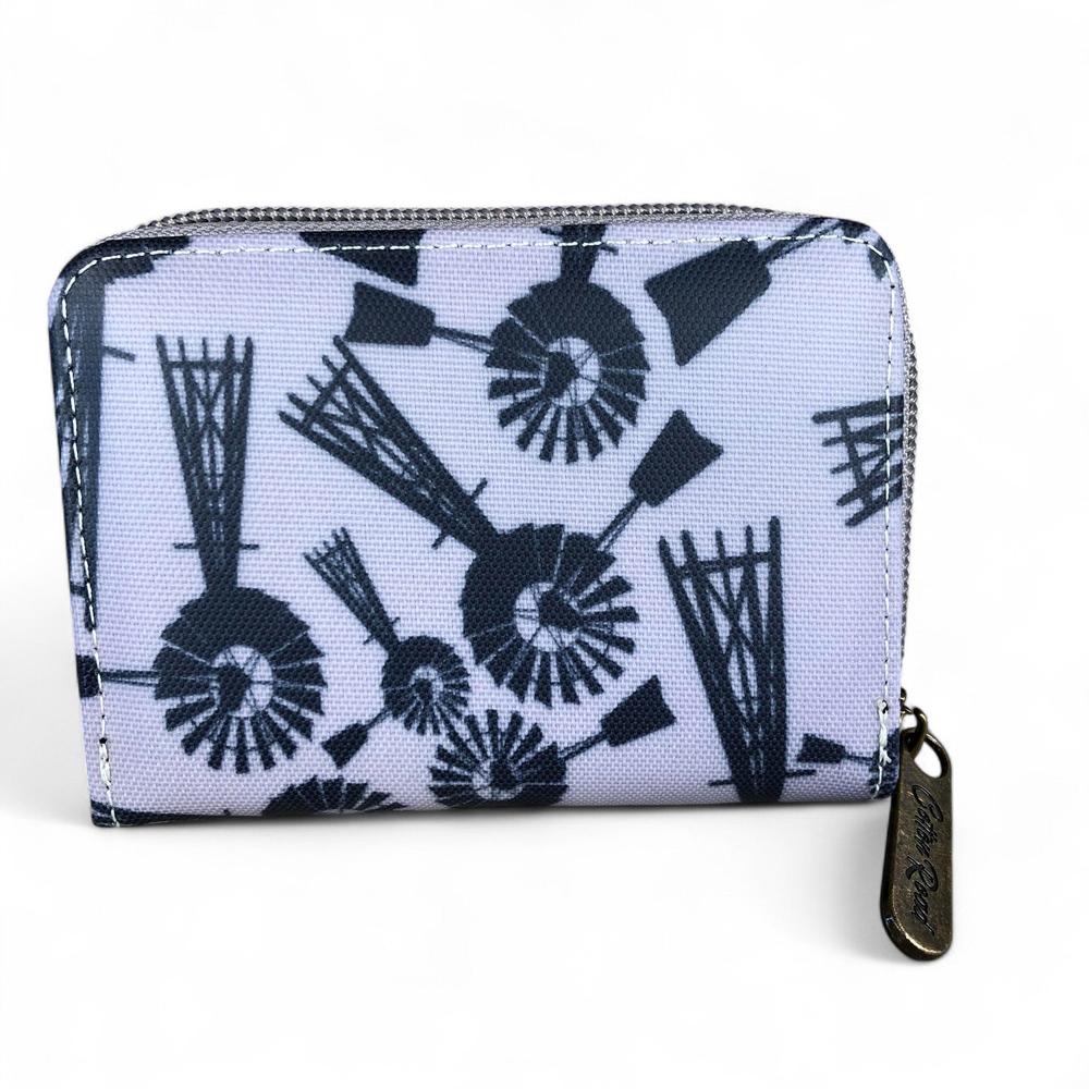 GREY PVC Cotton Road Card Holder with WINDMILLS