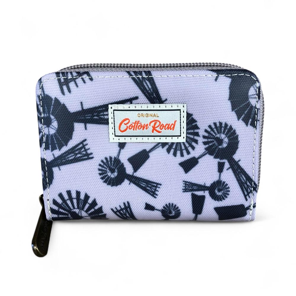 GREY PVC Cotton Road Card Holder with WINDMILLS