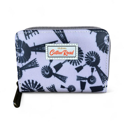 GREY PVC Cotton Road Card Holder with WINDMILLS