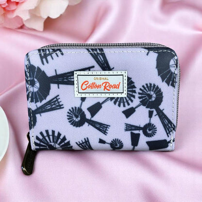 GREY PVC Cotton Road Card Holder with WINDMILLS