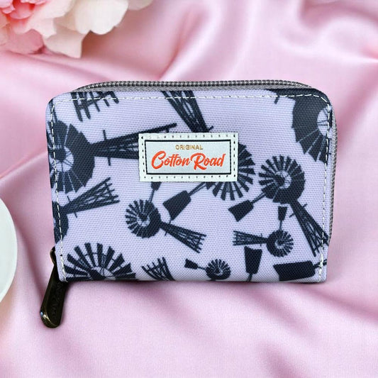 GREY PVC Cotton Road Card Holder with WINDMILLS