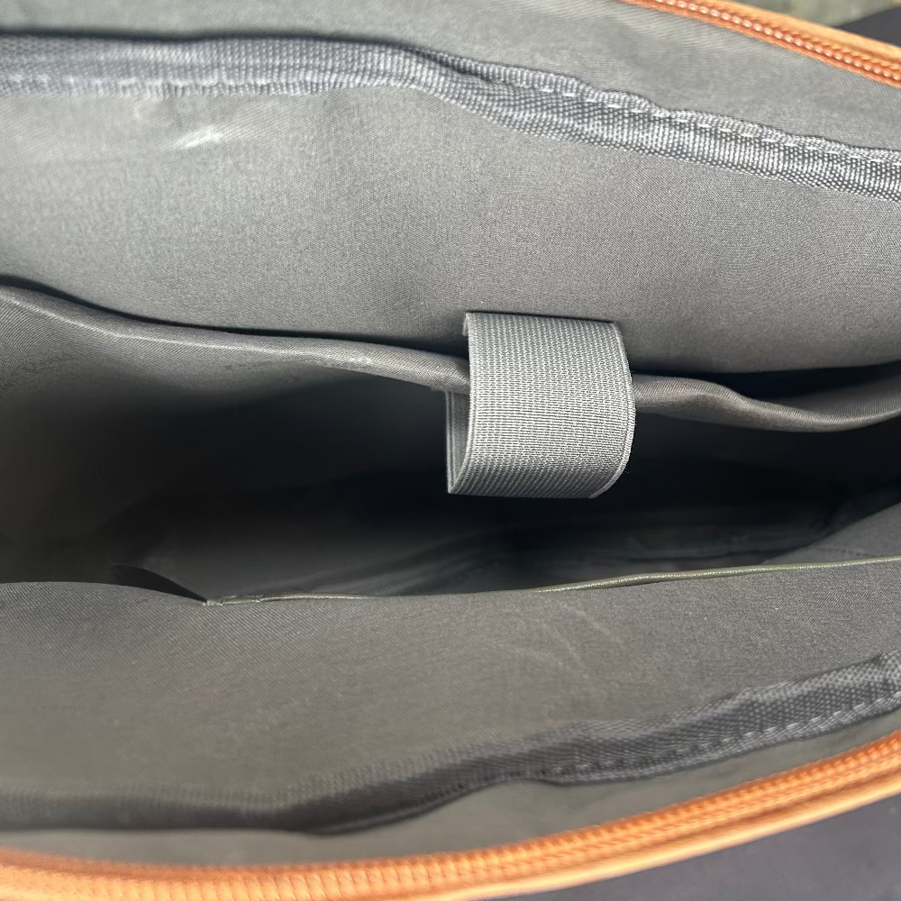 Cotton Road Laptop Bag: BROWN PU Leather with Embossed Protea