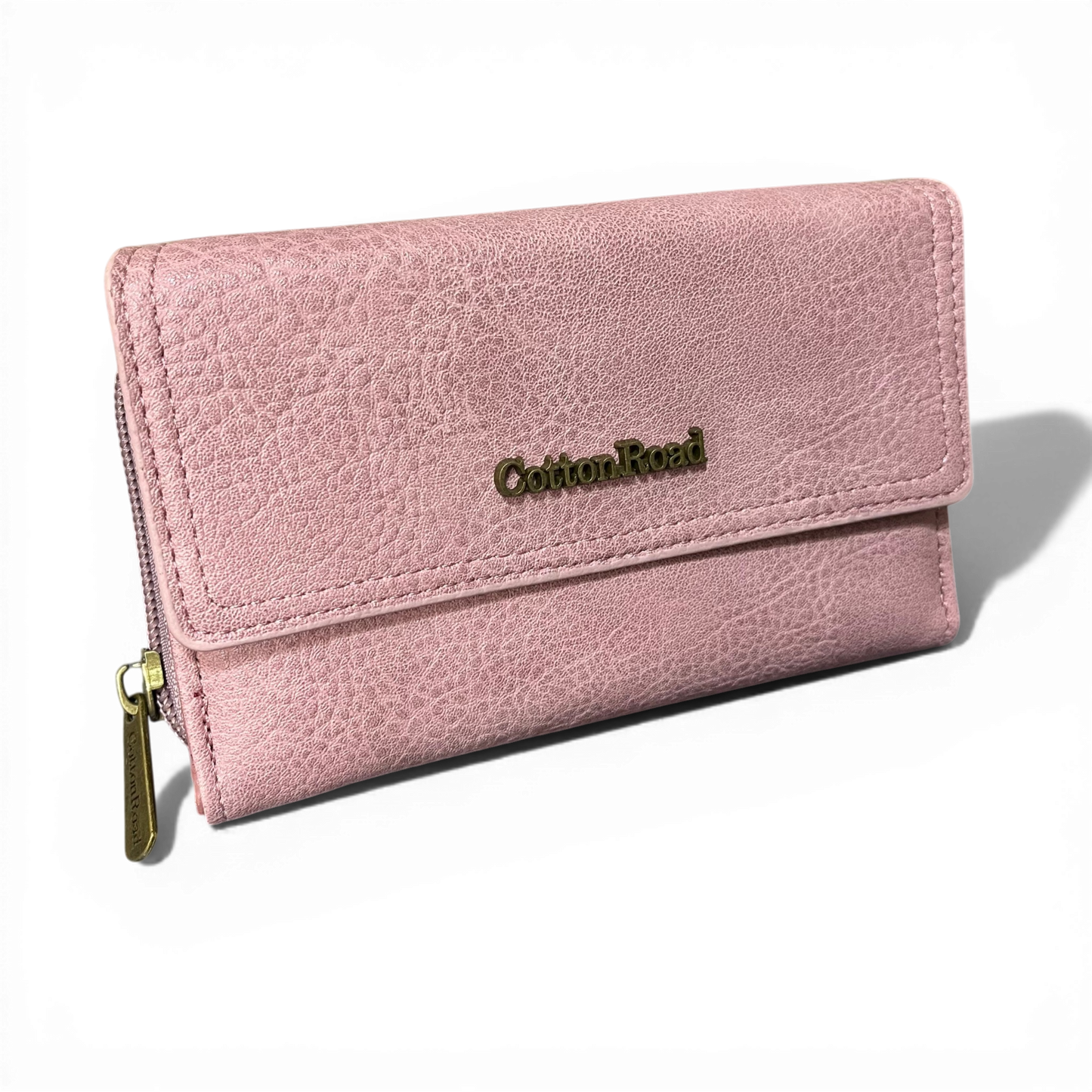 Pink Cotton Road Wallet in medium size with PU leather and multiple compartments