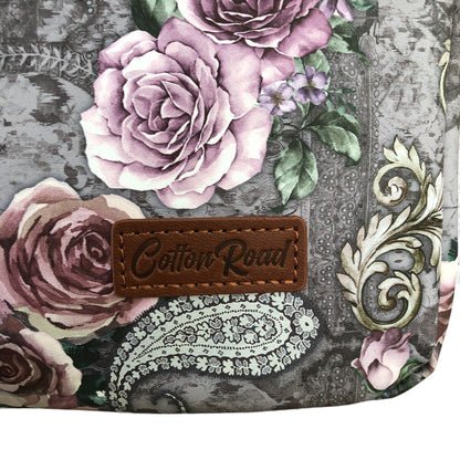 GREY Cotton Road PVC Laptop Bag / Carry Sleeve with Padded Inner and PAISLEY/PINK FLOWERS