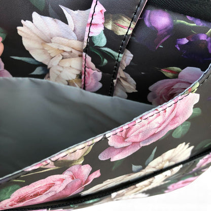 BLACK FLORAL Cotton Road PVC Laptop Bag / Carry Sleeve with Padded Inner