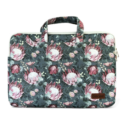 GREEN PROTEA Cotton Road PVC Laptop Bag / Carry Sleeve with Padded Inner