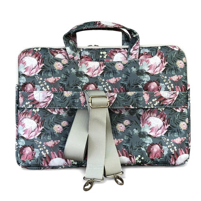 GREEN PROTEA Cotton Road PVC Laptop Bag / Carry Sleeve with Padded Inner