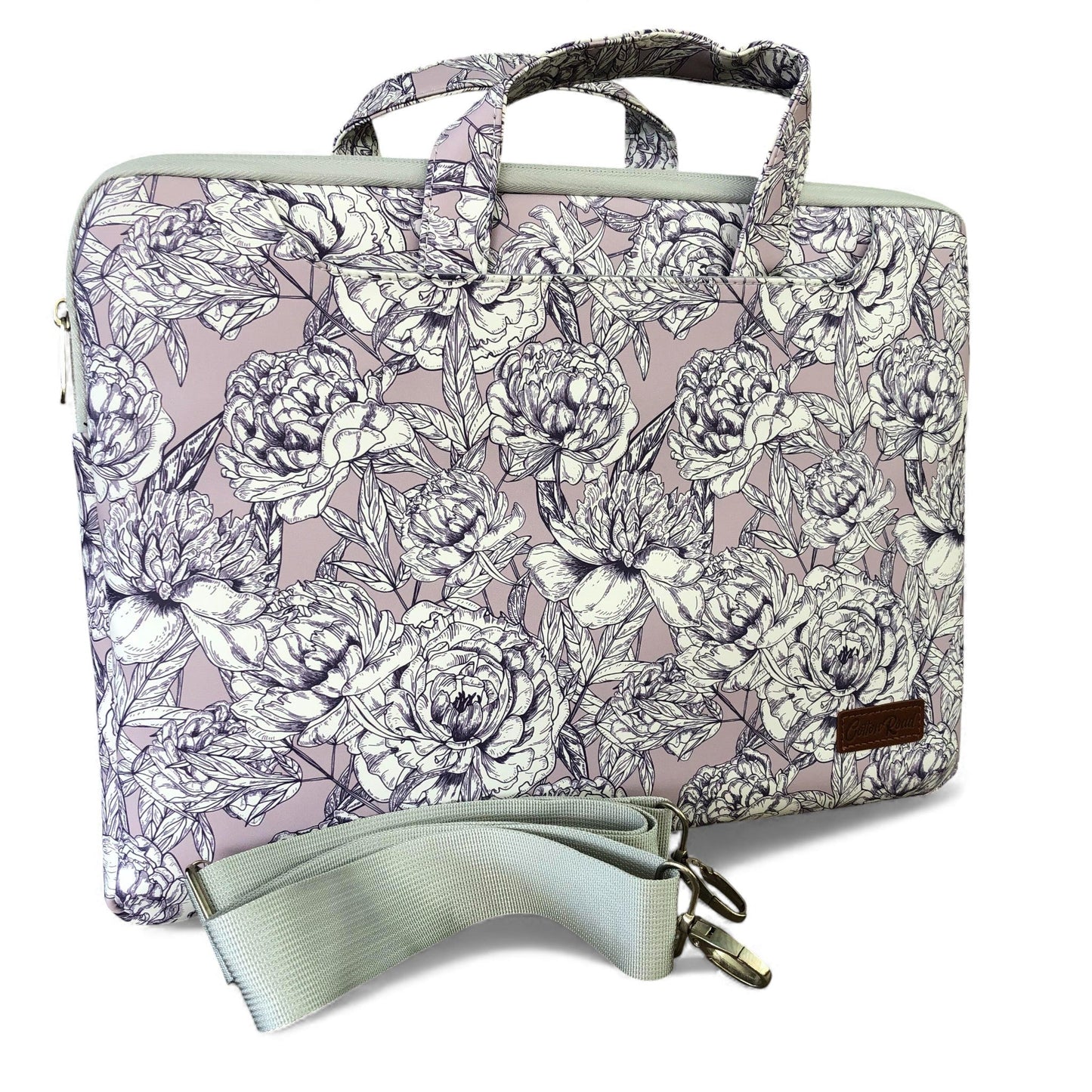 LILAC FLORAL Cotton Road PVC Laptop Bag / Carry Sleeve with Padded Inner