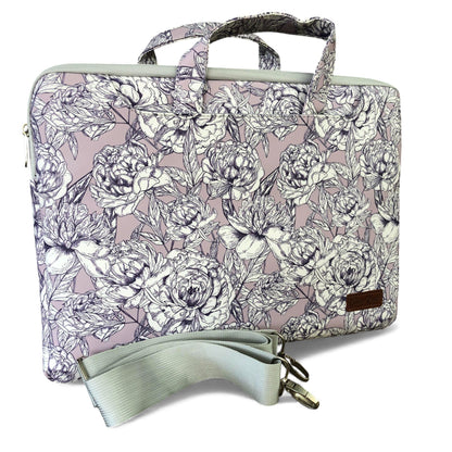 LILAC FLORAL Cotton Road PVC Laptop Bag / Carry Sleeve with Padded Inner