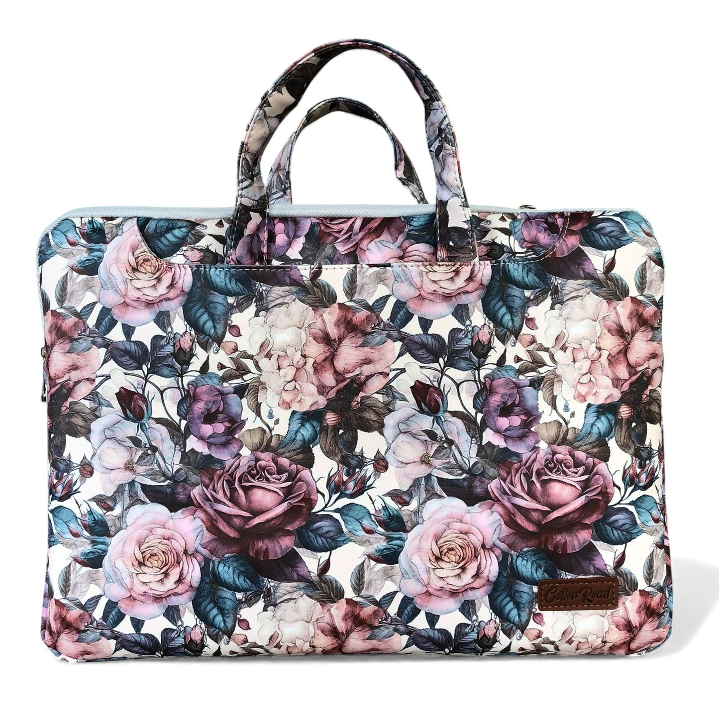 PINK FLORAL Cotton Road PVC Laptop Bag / Carry Sleeve with Padded Inner
