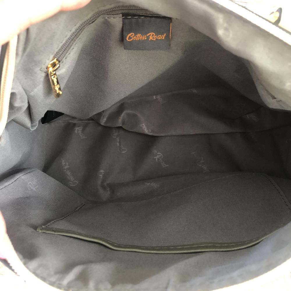 IVORY Cotton Road PU Leather Barrel Handbag with FLORAL Panel