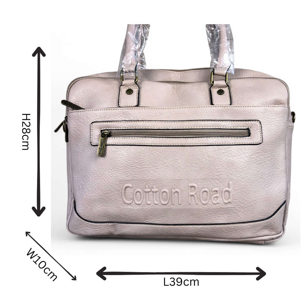 KHAKI BRANDED Cotton Road PU Leather Laptop Bag