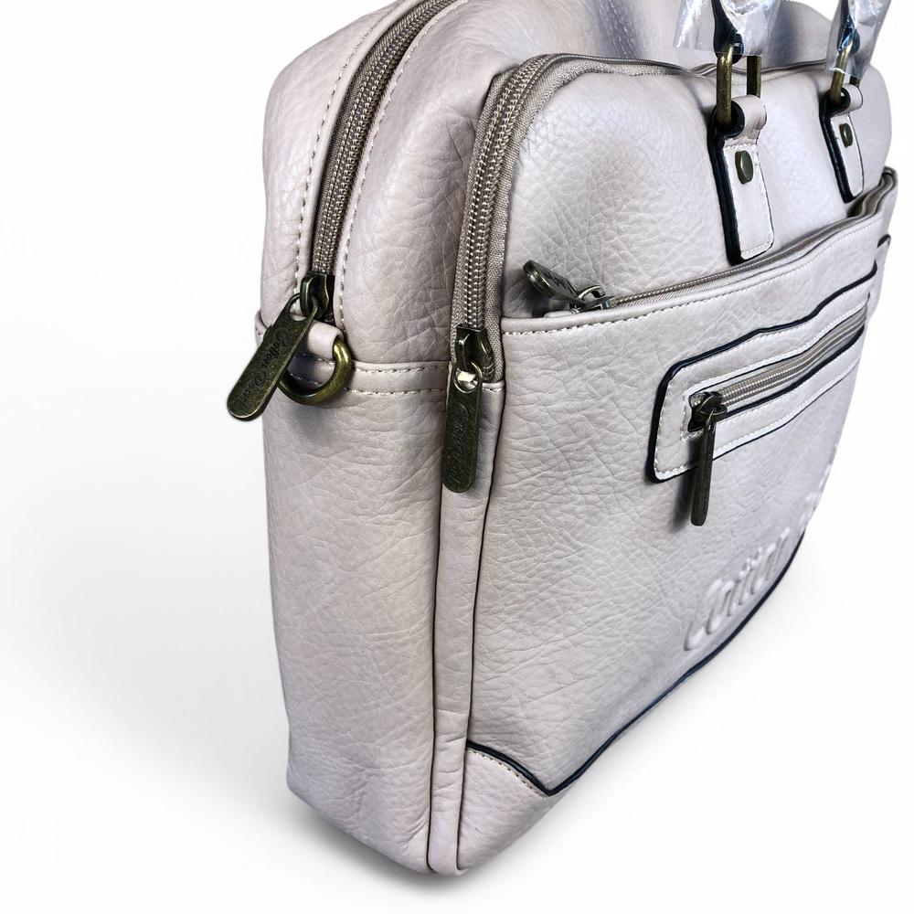 KHAKI BRANDED Cotton Road PU Leather Laptop Bag