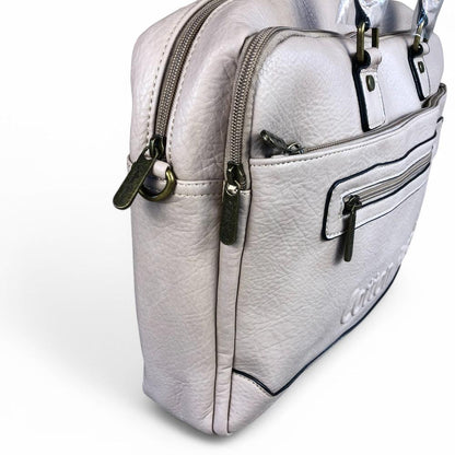 KHAKI BRANDED Cotton Road PU Leather Laptop Bag