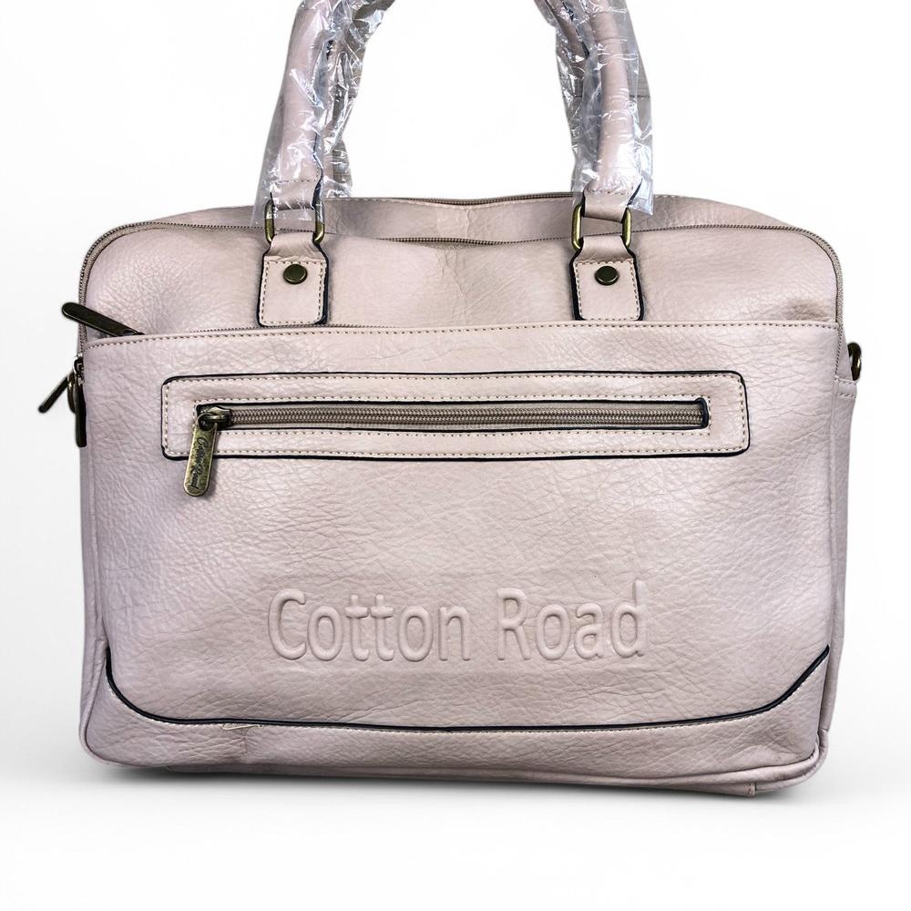KHAKI BRANDED Cotton Road PU Leather Laptop Bag