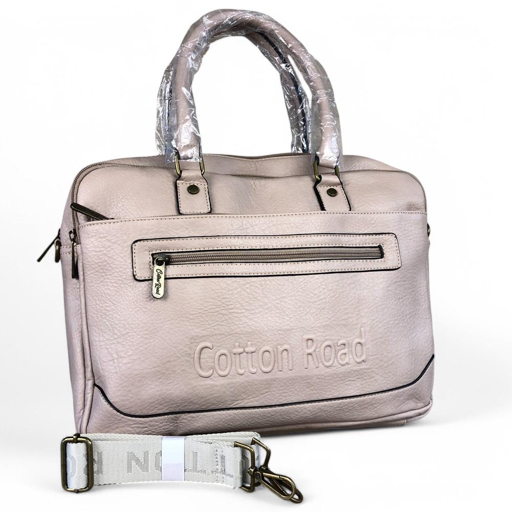 KHAKI BRANDED Cotton Road PU Leather Laptop Bag