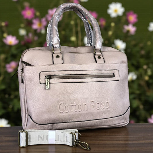 KHAKI BRANDED Cotton Road PU Leather Laptop Bag