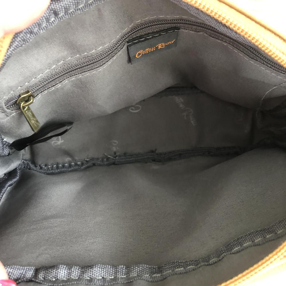 KHAKI PU Leather Cotton Road Sling Bag