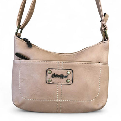 KHAKI PU Leather Cotton Road Sling Bag with TAG