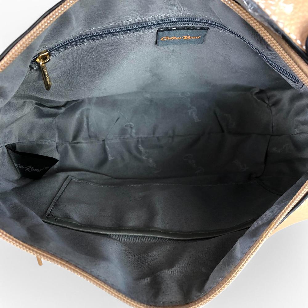 KHAKI PU Leather Cotton Road Sling Bag with TOPSTITCH