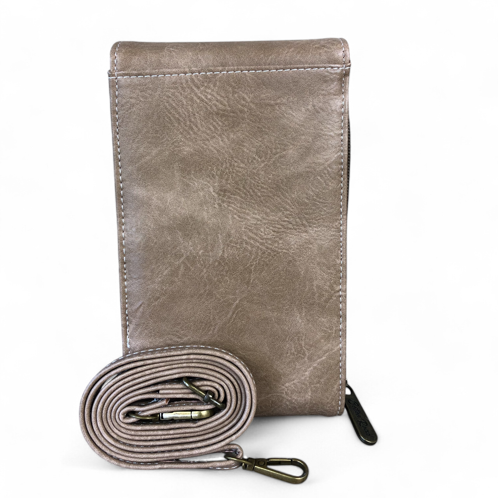 KHAKI PU Leather Mini Cotton Road Sling Bag