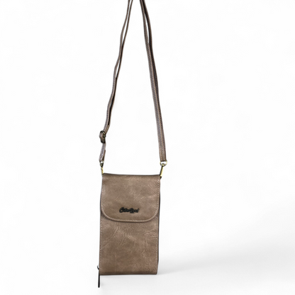 KHAKI PU Leather Mini Cotton Road Sling Bag
