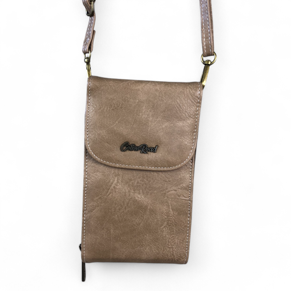 KHAKI PU Leather Mini Cotton Road Sling Bag