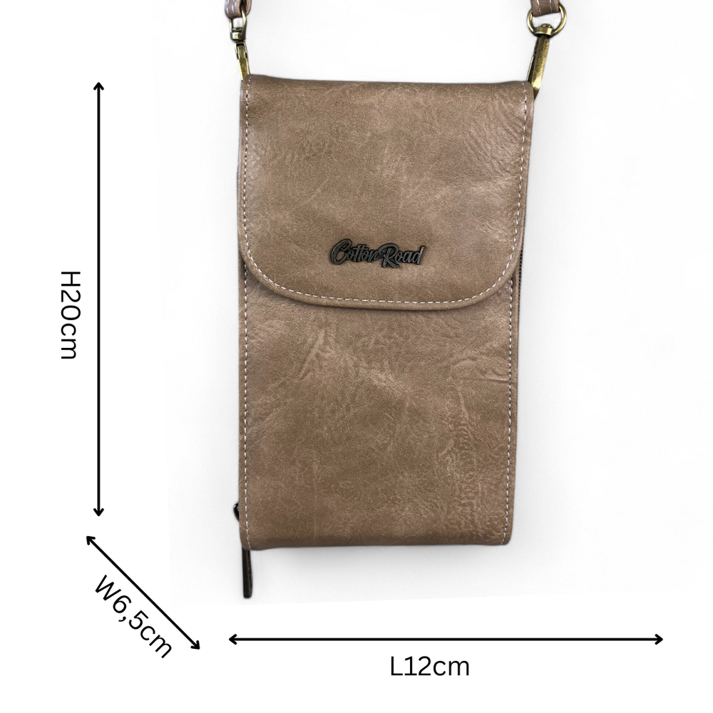 KHAKI PU Leather Mini Cotton Road Sling Bag