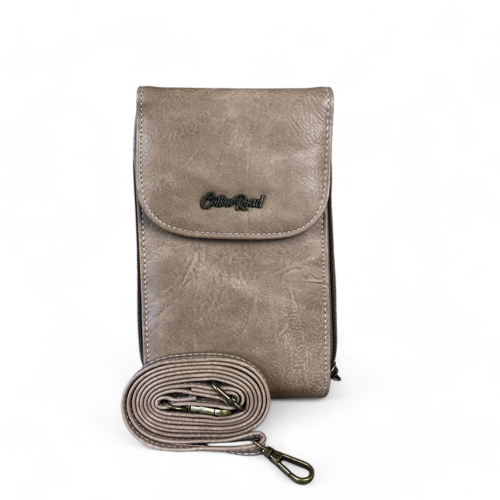 KHAKI PU Leather Mini Cotton Road Sling Bag