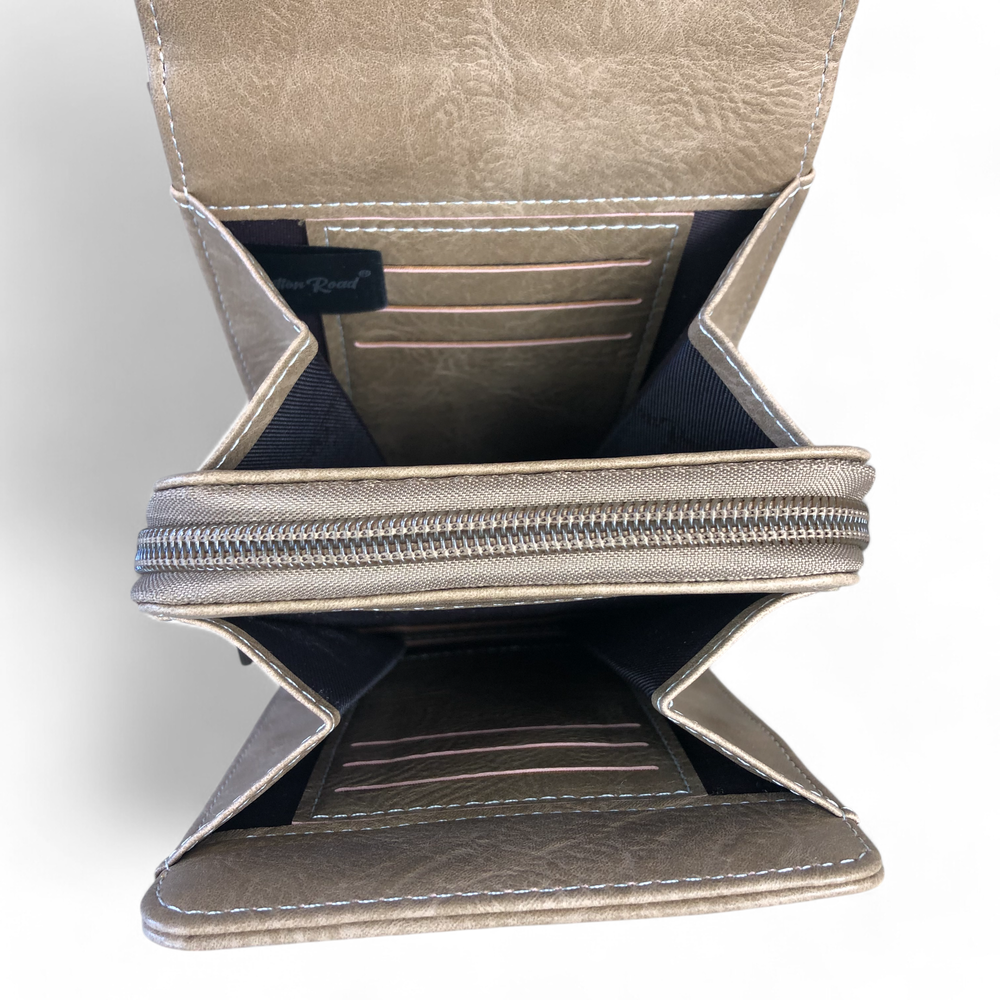 KHAKI PU Leather Mini Cotton Road Sling Bag