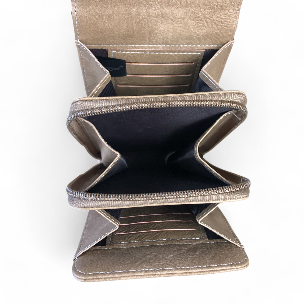 KHAKI PU Leather Mini Cotton Road Sling Bag